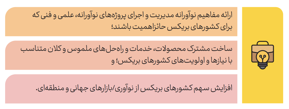 اهداف و وظایف کارگروه نوآوری بریکس